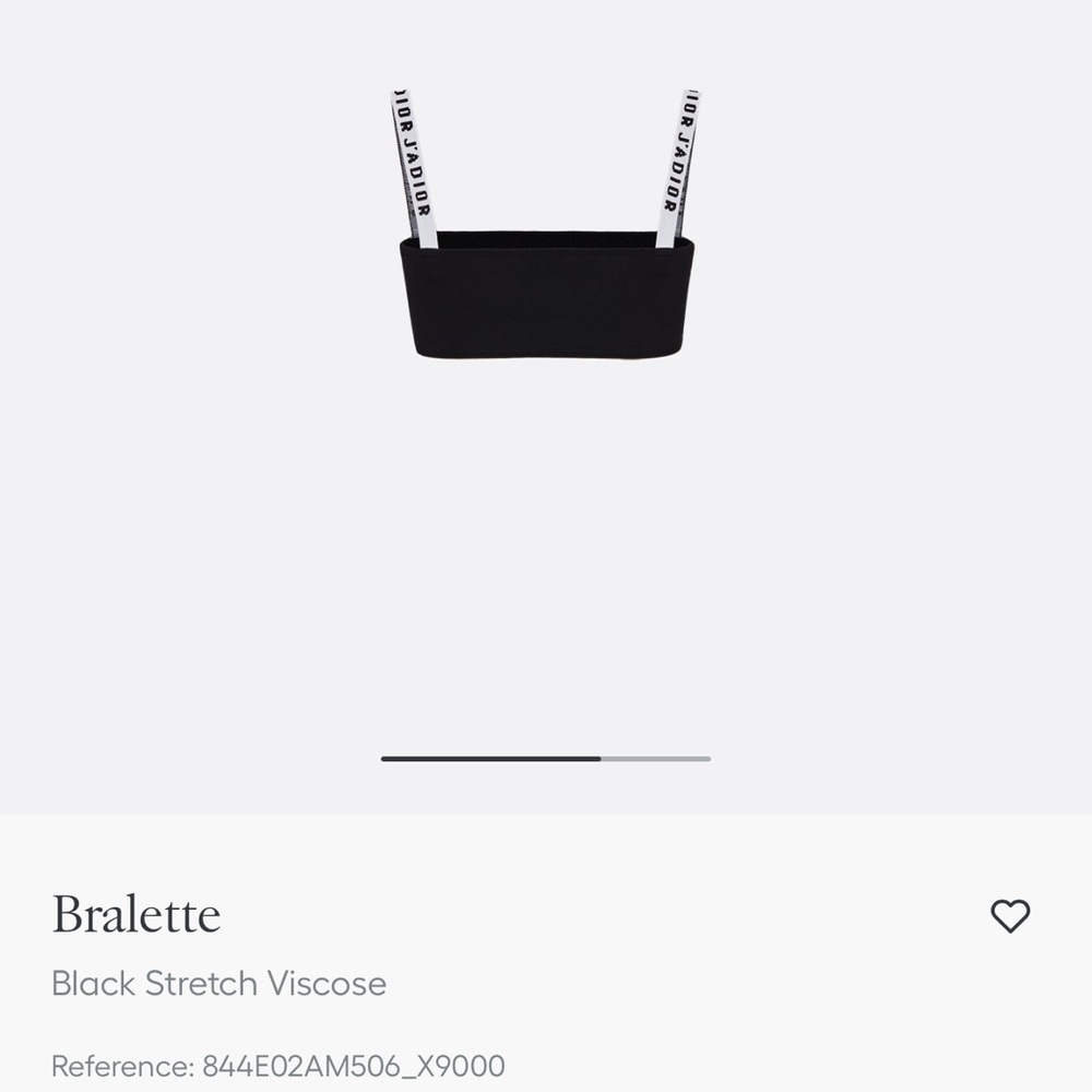 Dior Black Bra with Logo Straps